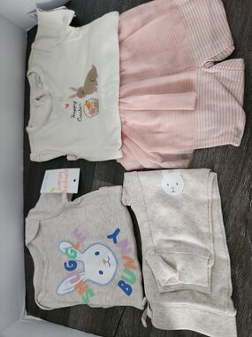 2 Sets Carters And jumping beans Pink  Baby One-Piece Bodysuits Sets 12 Month